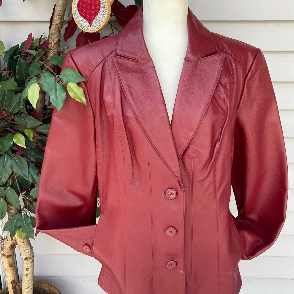 East 5th Genuine Leather Red Jacket Size L